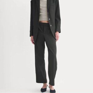 Everlane Straight-Leg Trouser in Tailor Twill Black Size 00